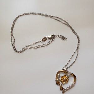 Sunflower Heart Shaped Necklace